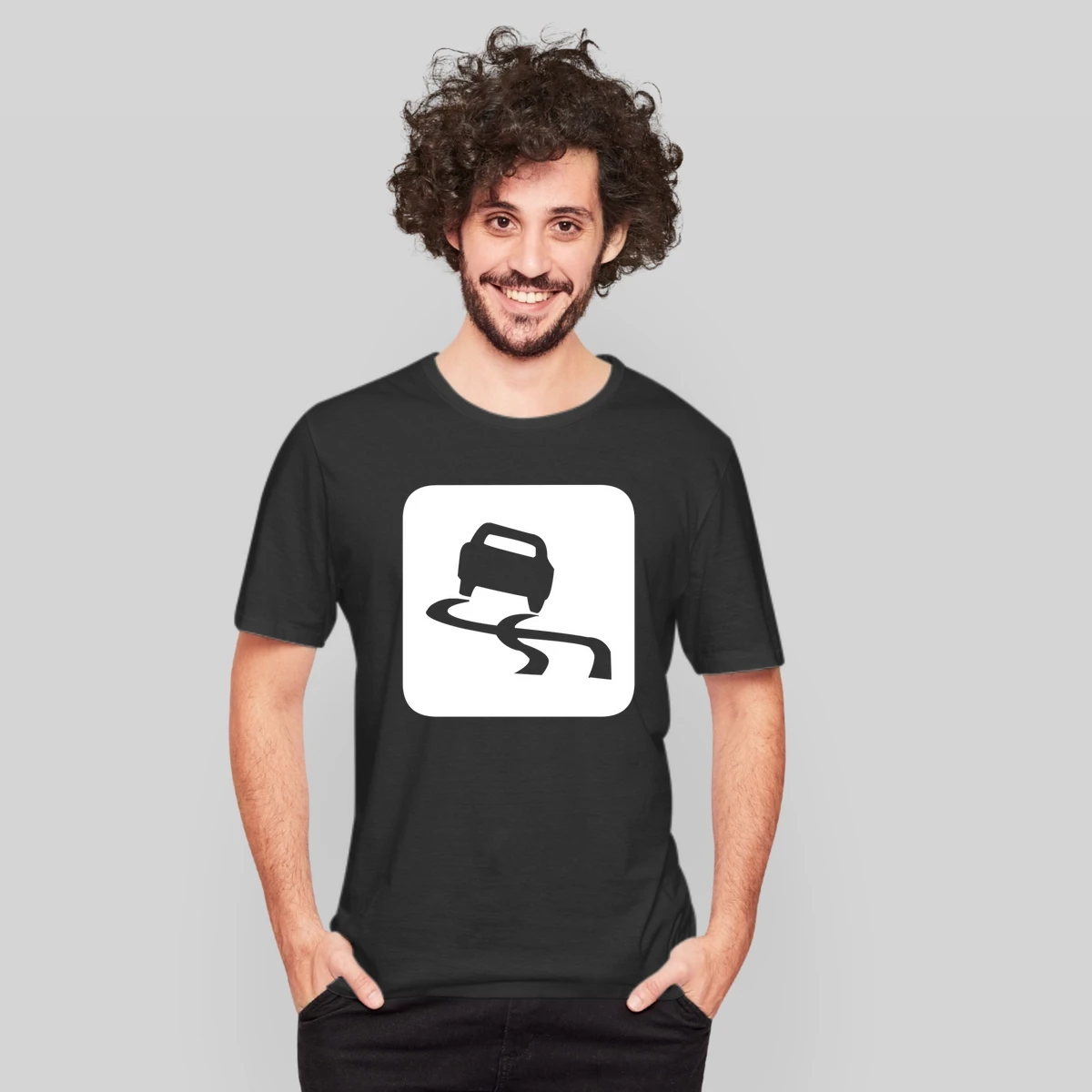 A Car Skidding Off The Road