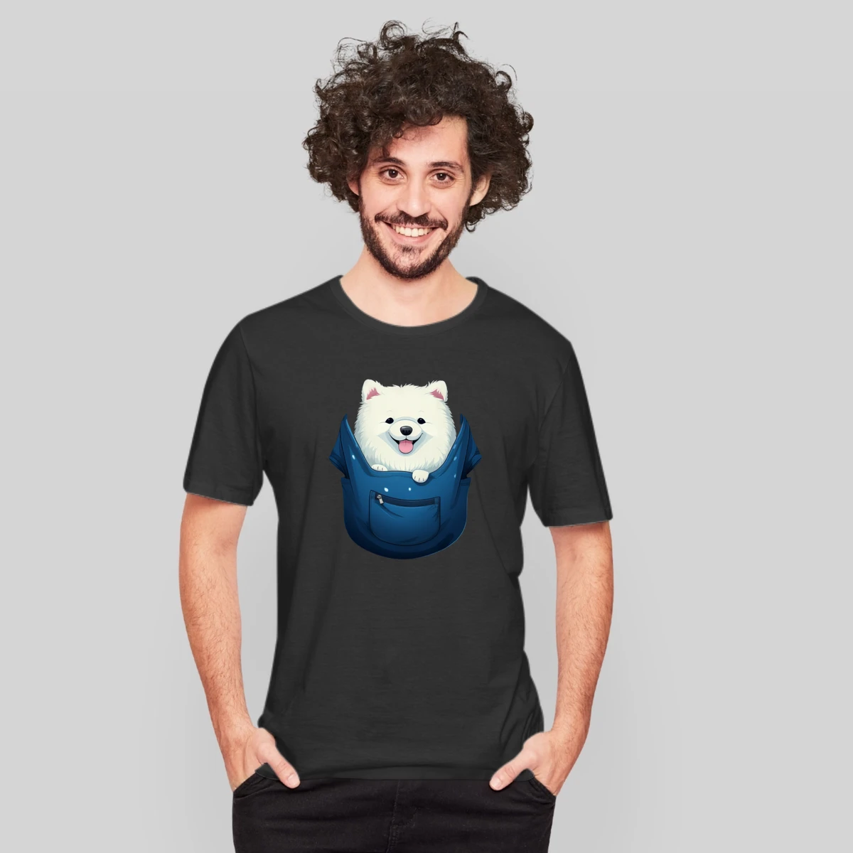 Cute Samoyed Puppy Dog In Pocket Pet Lovers Gifts