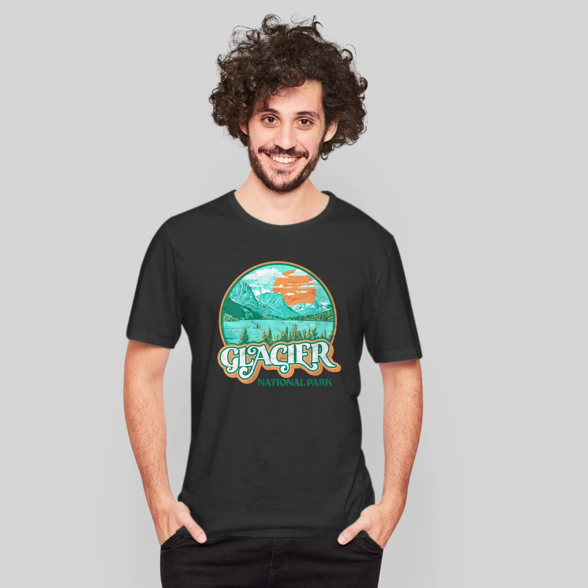 Glacier National Park Montana Retro 80s Chill Gra