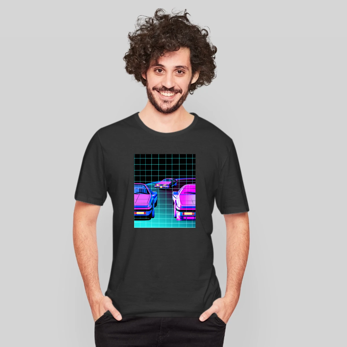 Vaporwave Car Wireframe Synthwave