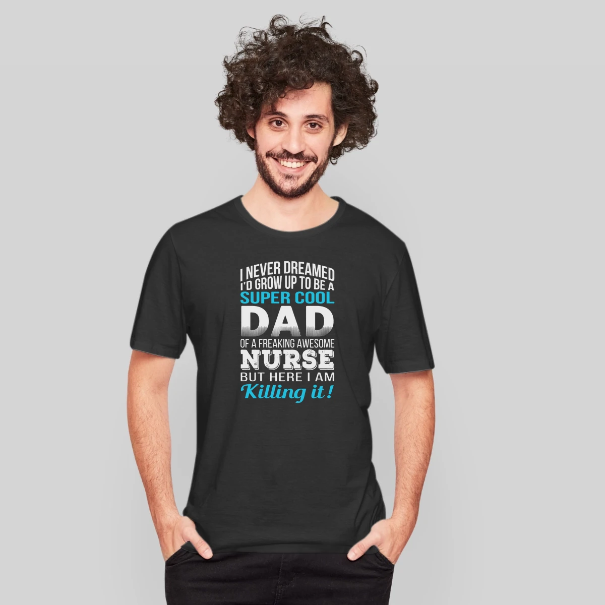 Mens Super Cool Dad Of Freaking Awesome Nurse