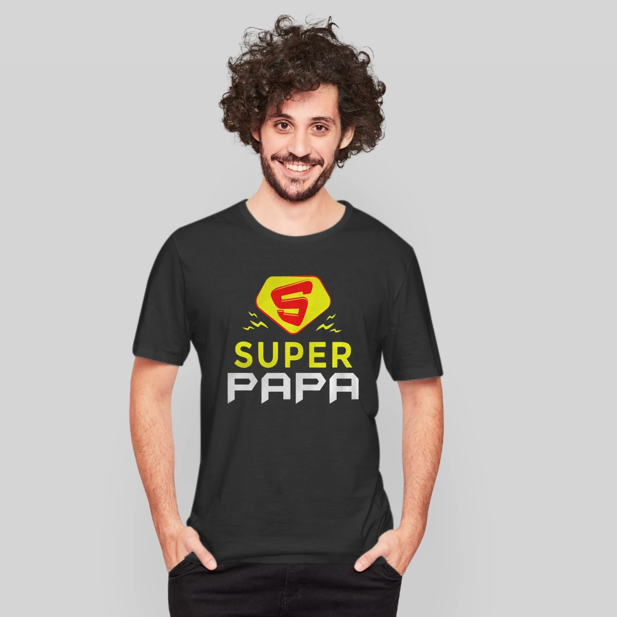 Mens Super Papa Best Funny Super Hero Dad Gift Tee For Father Day