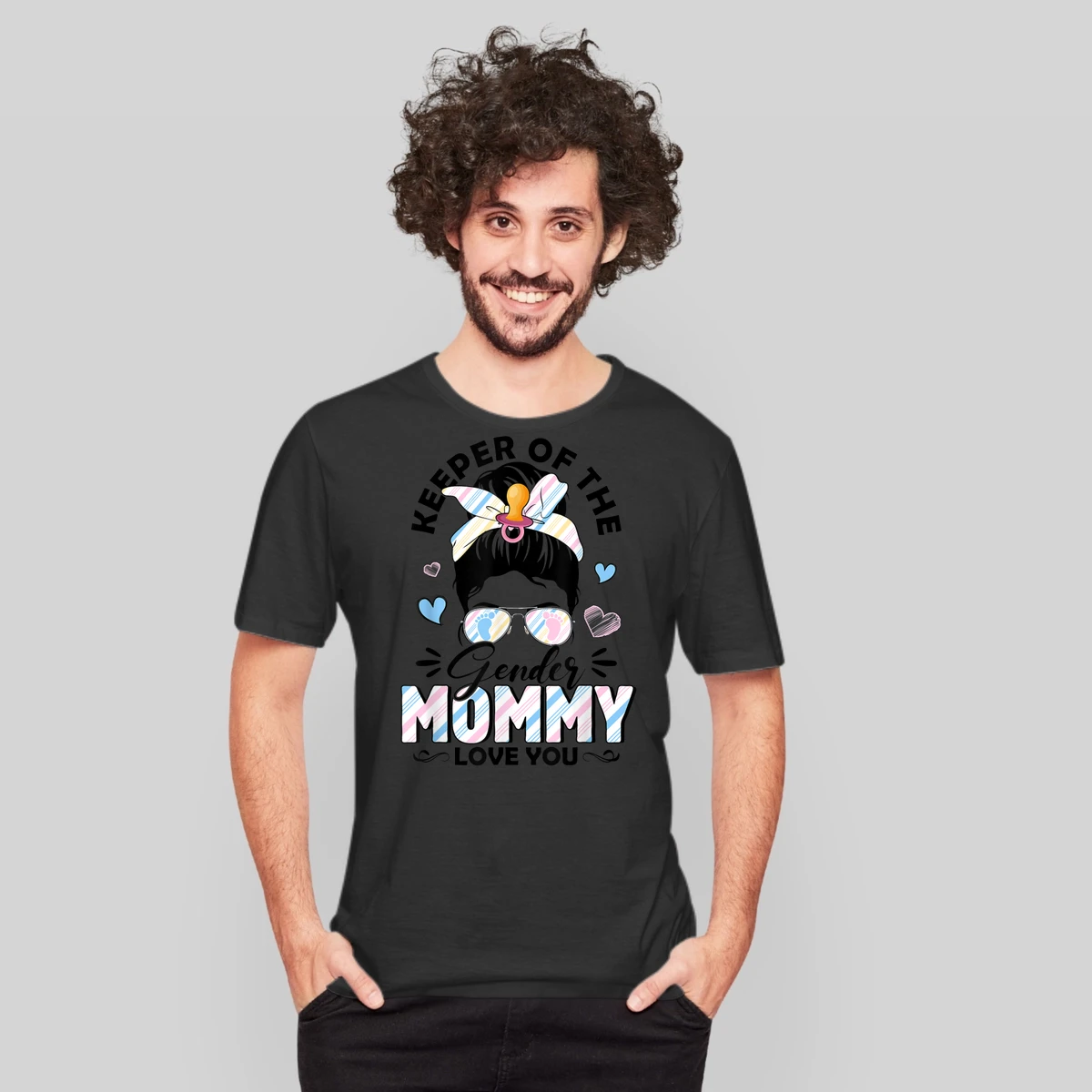 Messy Bun Keeper Of Gender Mommy Loves You Gender Reveal