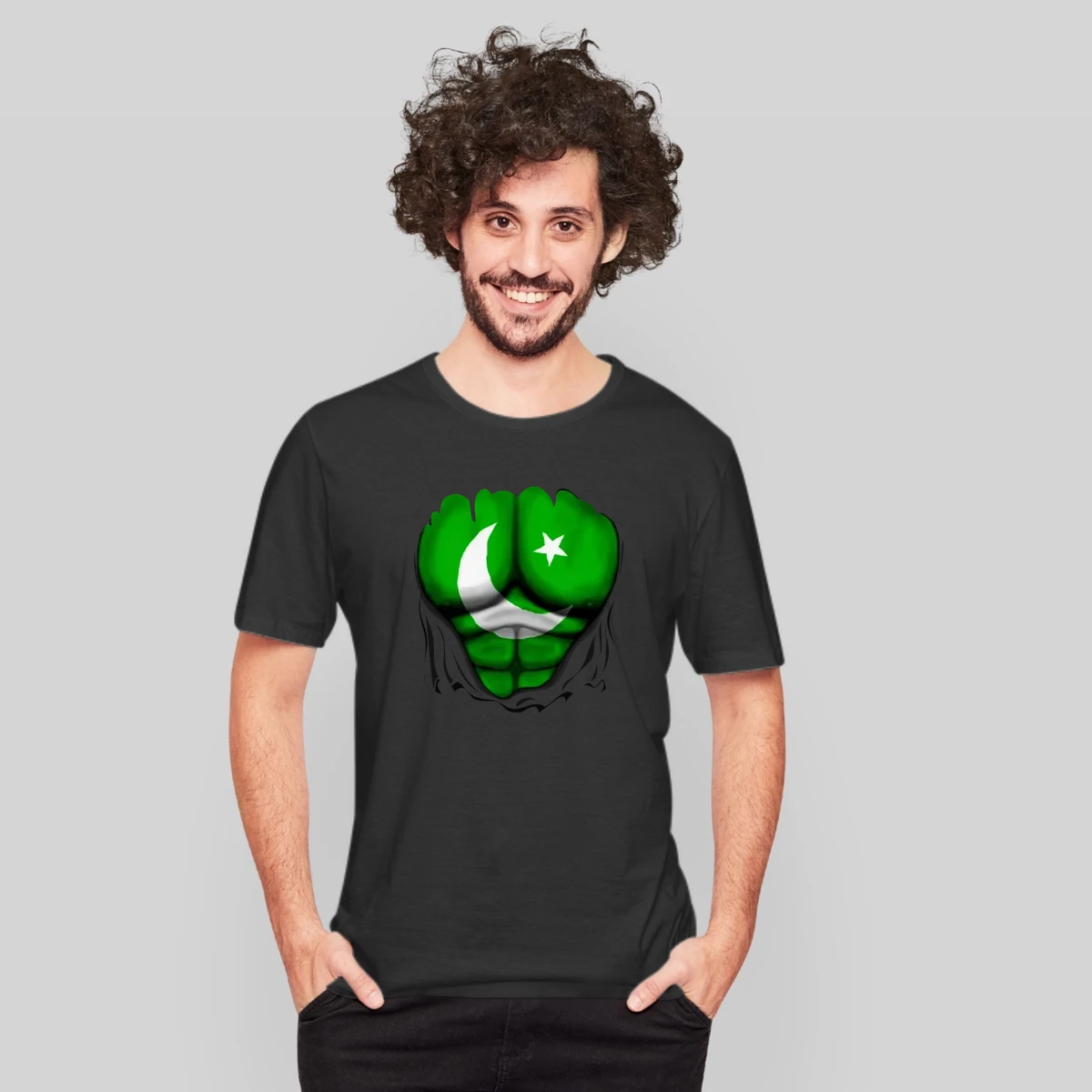 Pakistan Flag Ripped Muscles Six Pack Chest T Sh