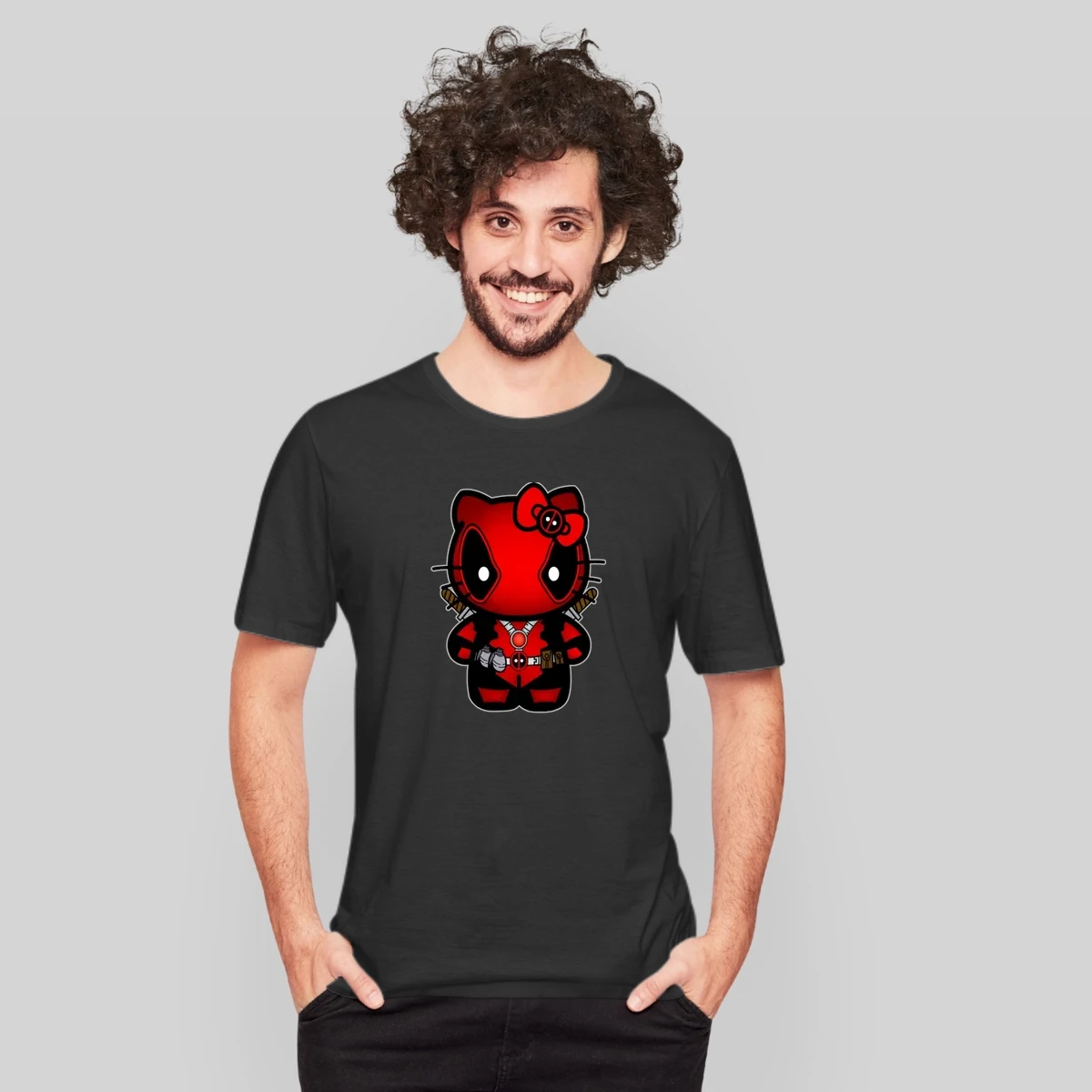 Hello Kitty Dressed As Deadpool