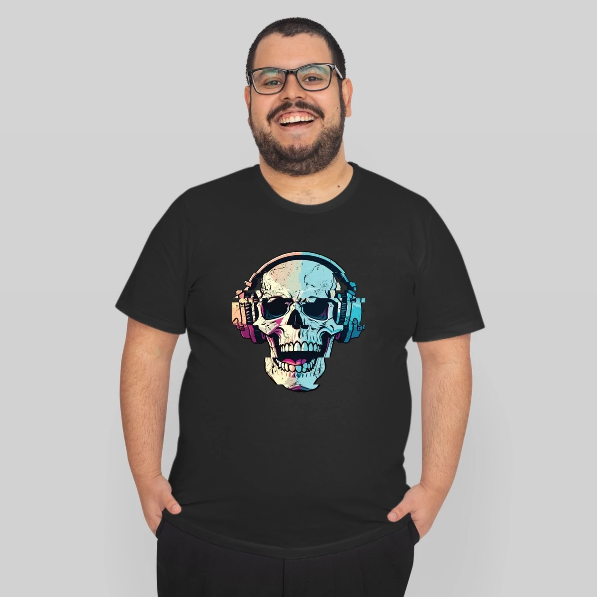 Skeleton Dj Headphones Spooky Skull Musician