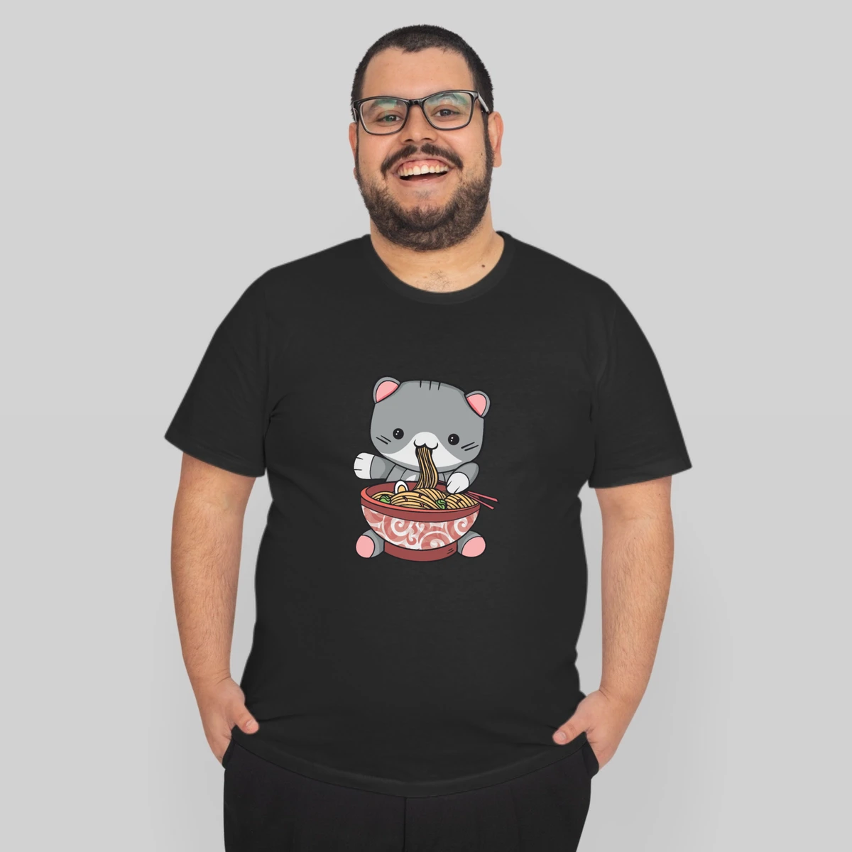 Kawaii Ramen Cat Noodle Bowl With Chop Sticks