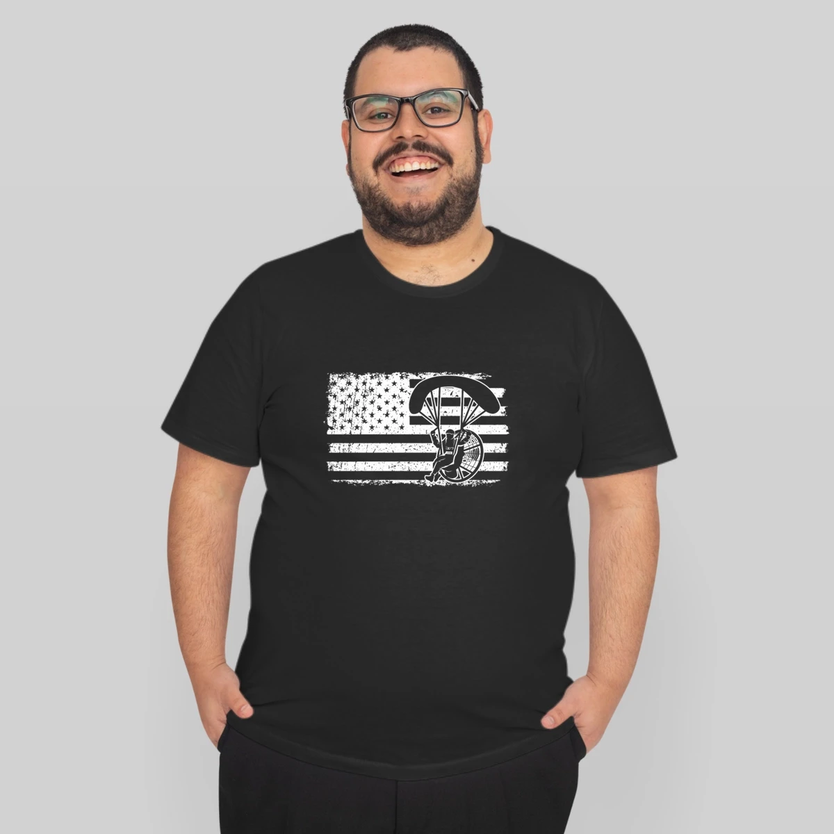 Paraglider Skydiver Us Patriotic Paramotor Pilot