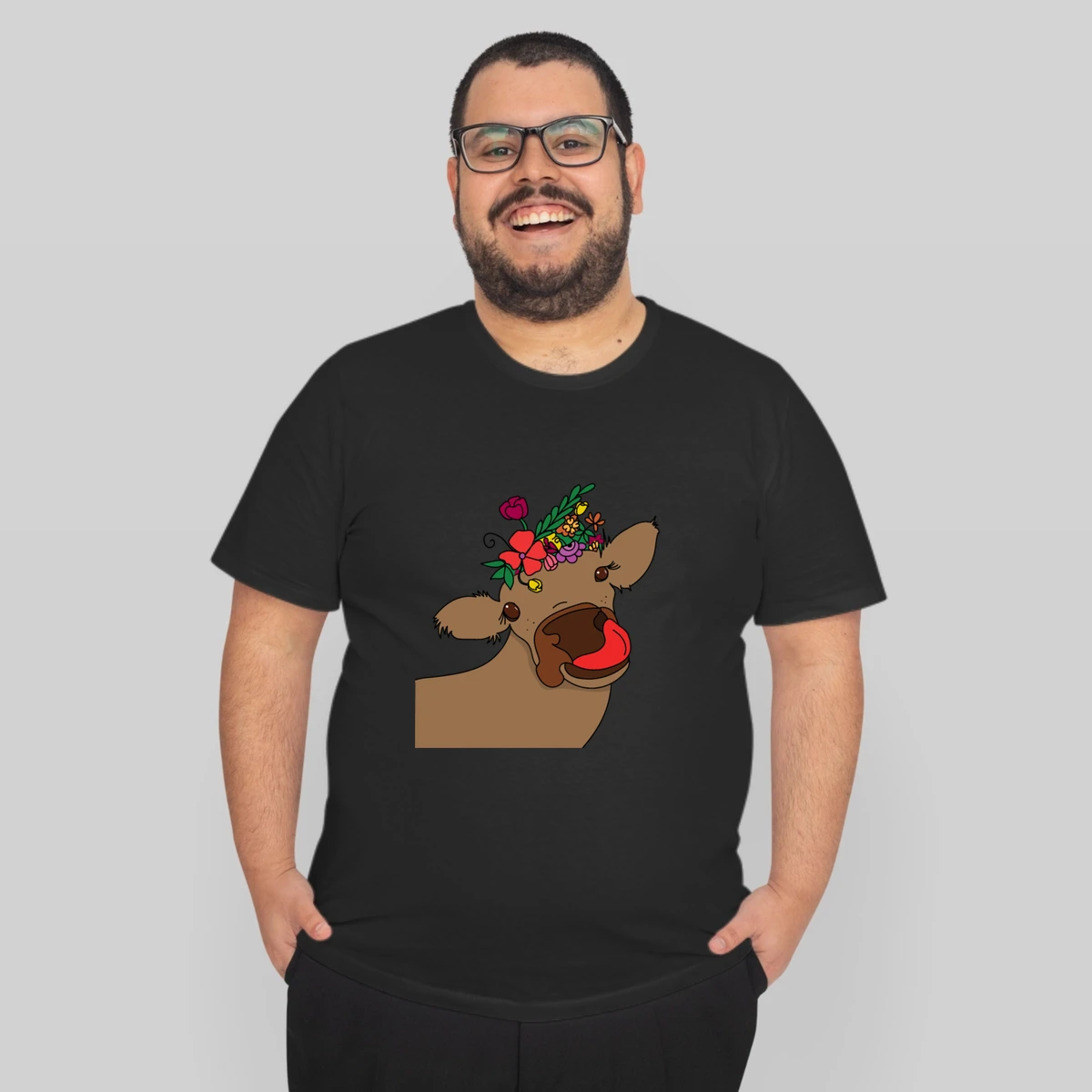 Cute Cow Calf Flower Animal Love Vegan Gift Farmer