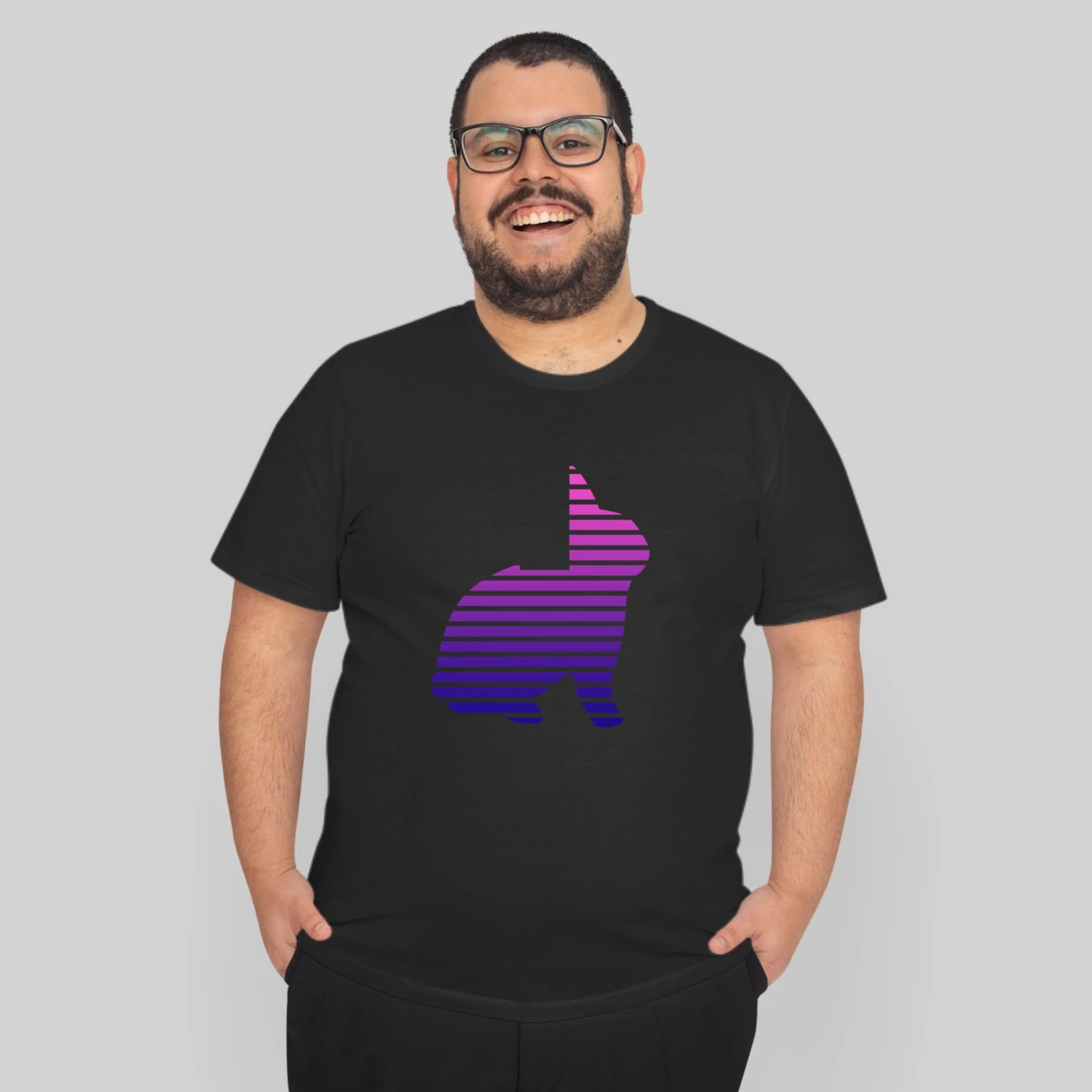 Bunny Shape Lines Duotone Design