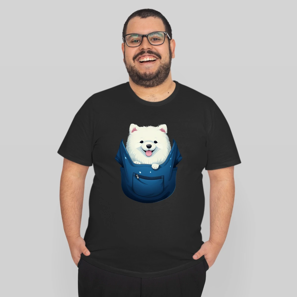 Cute Samoyed Puppy Dog In Pocket Pet Lovers Gifts