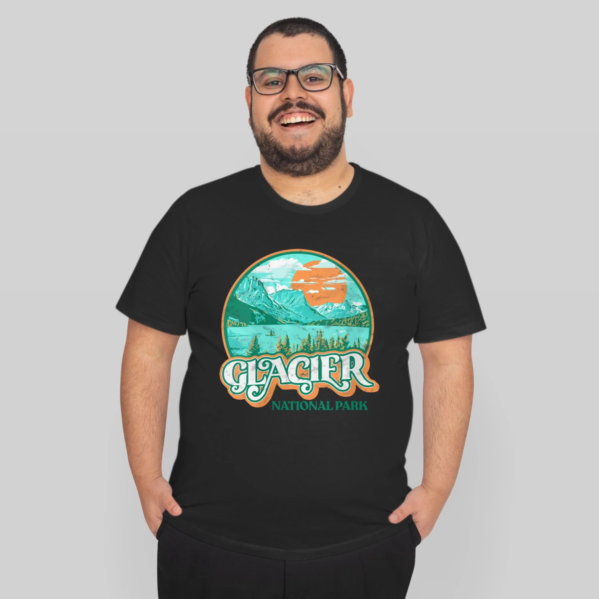 Glacier National Park Montana Retro 80s Chill Gra