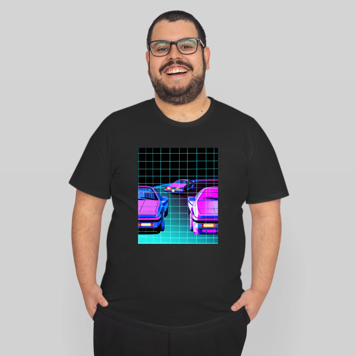 Vaporwave Car Wireframe Synthwave