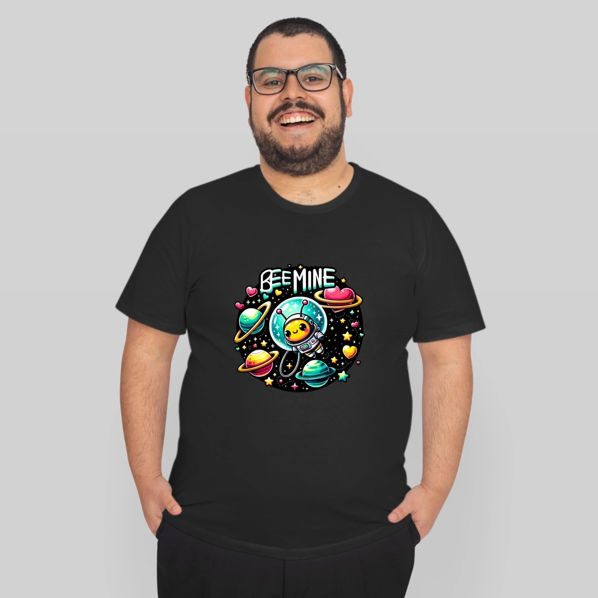 Bee Mine Astronaut Bee Planets And Hearts Playful