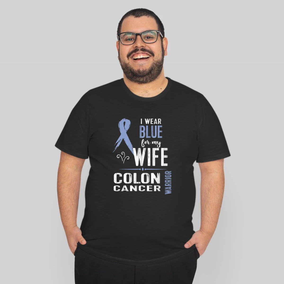 Colon Cancer Awareness Wife Waribbon Tee
