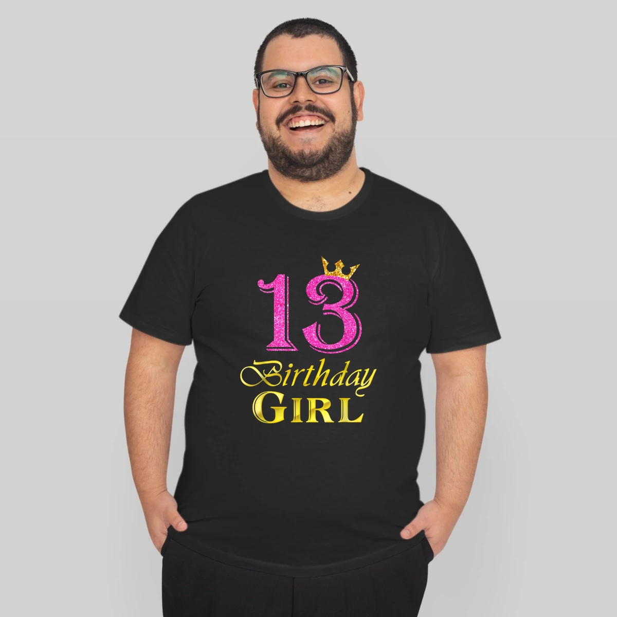 13th Birthday Girl Pink Princess Black Youth B075ldhdqc 1