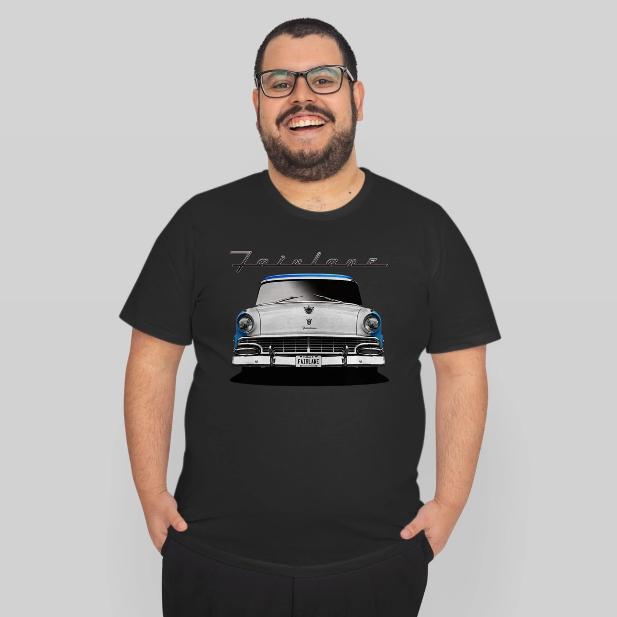 1956 Ford Fairlane Front Blue White