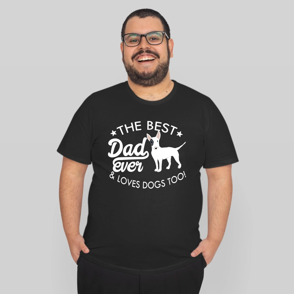 Mens The Best Dad Ever And Loves Dogs Too Bull Terrier