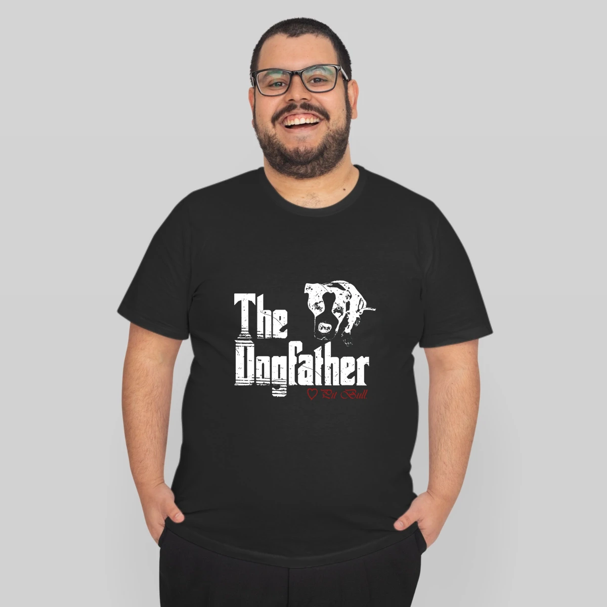 Mens The Dogfather Pit Bull Dog Tee Fathers Day