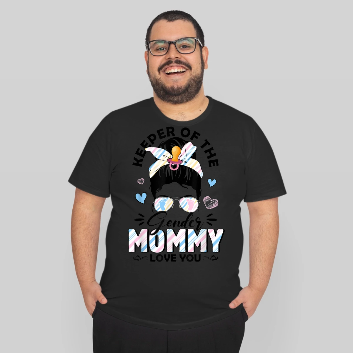 Messy Bun Keeper Of Gender Mommy Loves You Gender Reveal