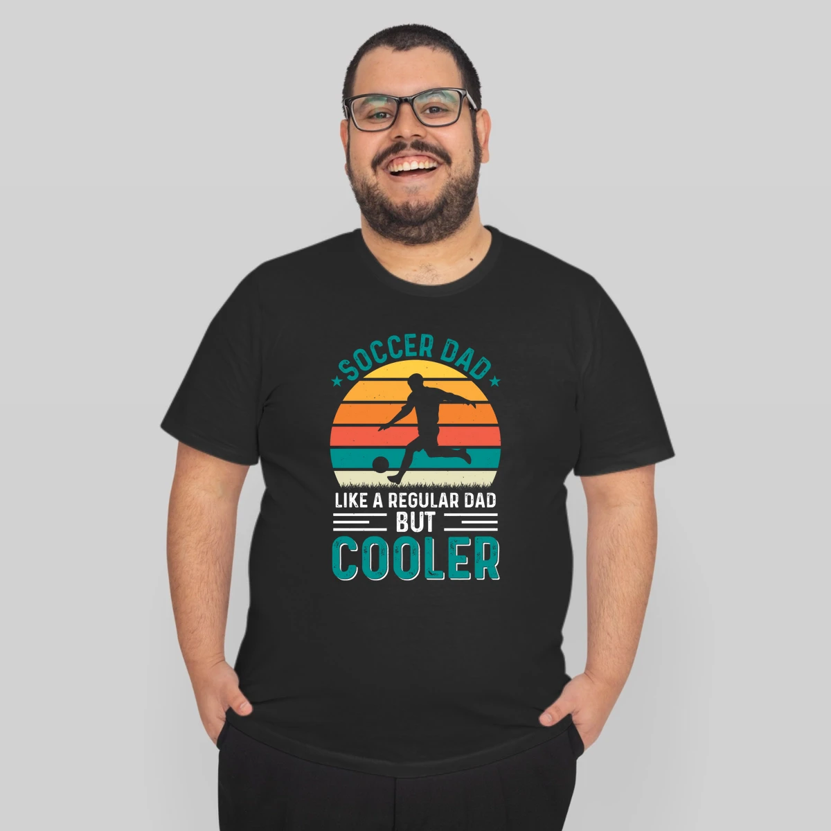 Soccer Dad Retro Sunset T Design