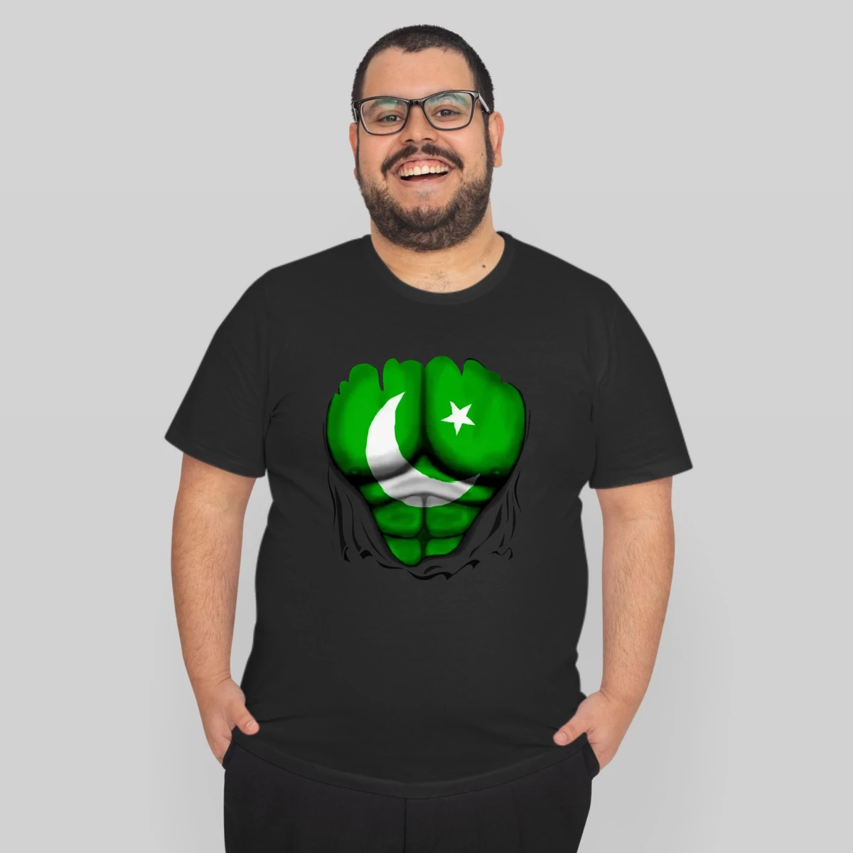Pakistan Flag Ripped Muscles Six Pack Chest T Sh