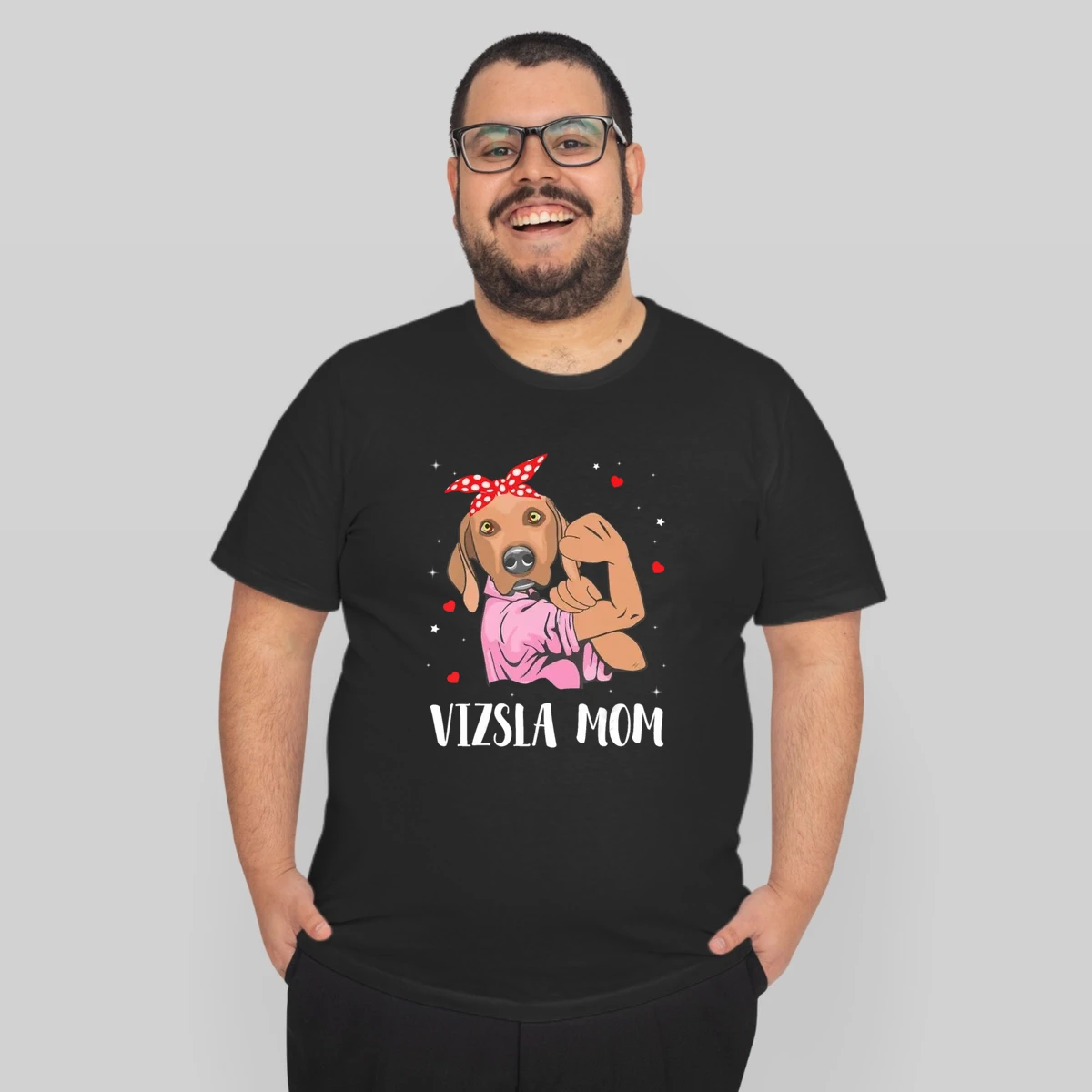 Stars Hearts Dog Girl Happy Mother Day Vizsla Dog