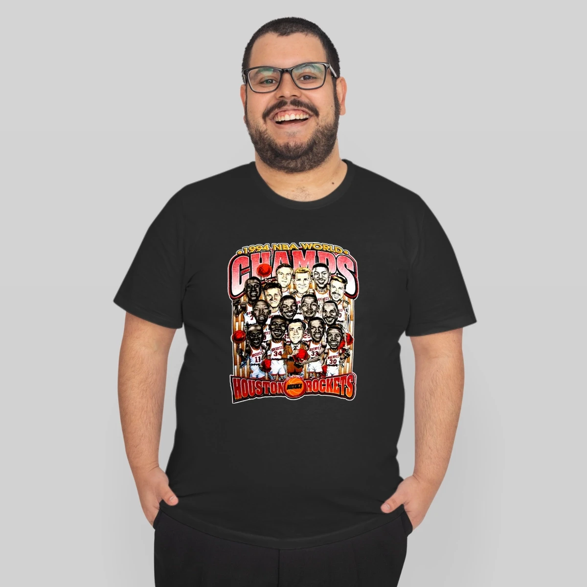 Houston Rockets 1994 Champs Caricature Team