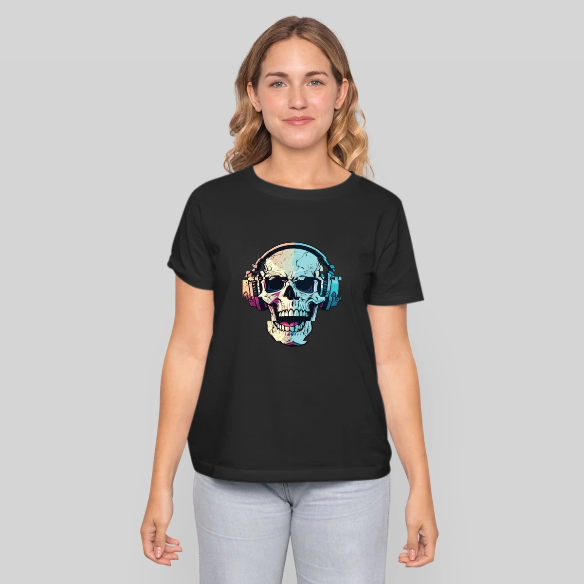 Skeleton Dj Headphones Spooky Skull Musician