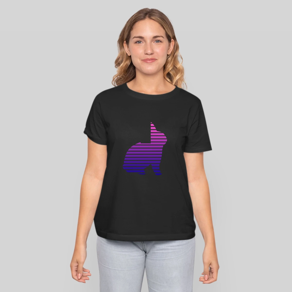 Bunny Shape Lines Duotone Design