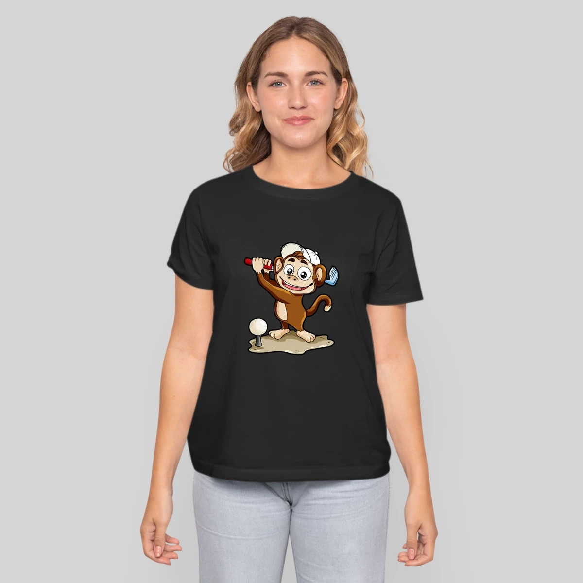 Monkey Playing Golf Minigolf Par Stroke Tee Hole