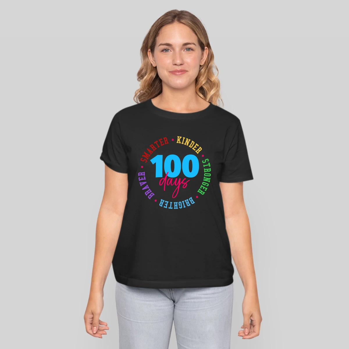 100 Days Smarter Kinder Stronger Brighter Braver Kid Adult
