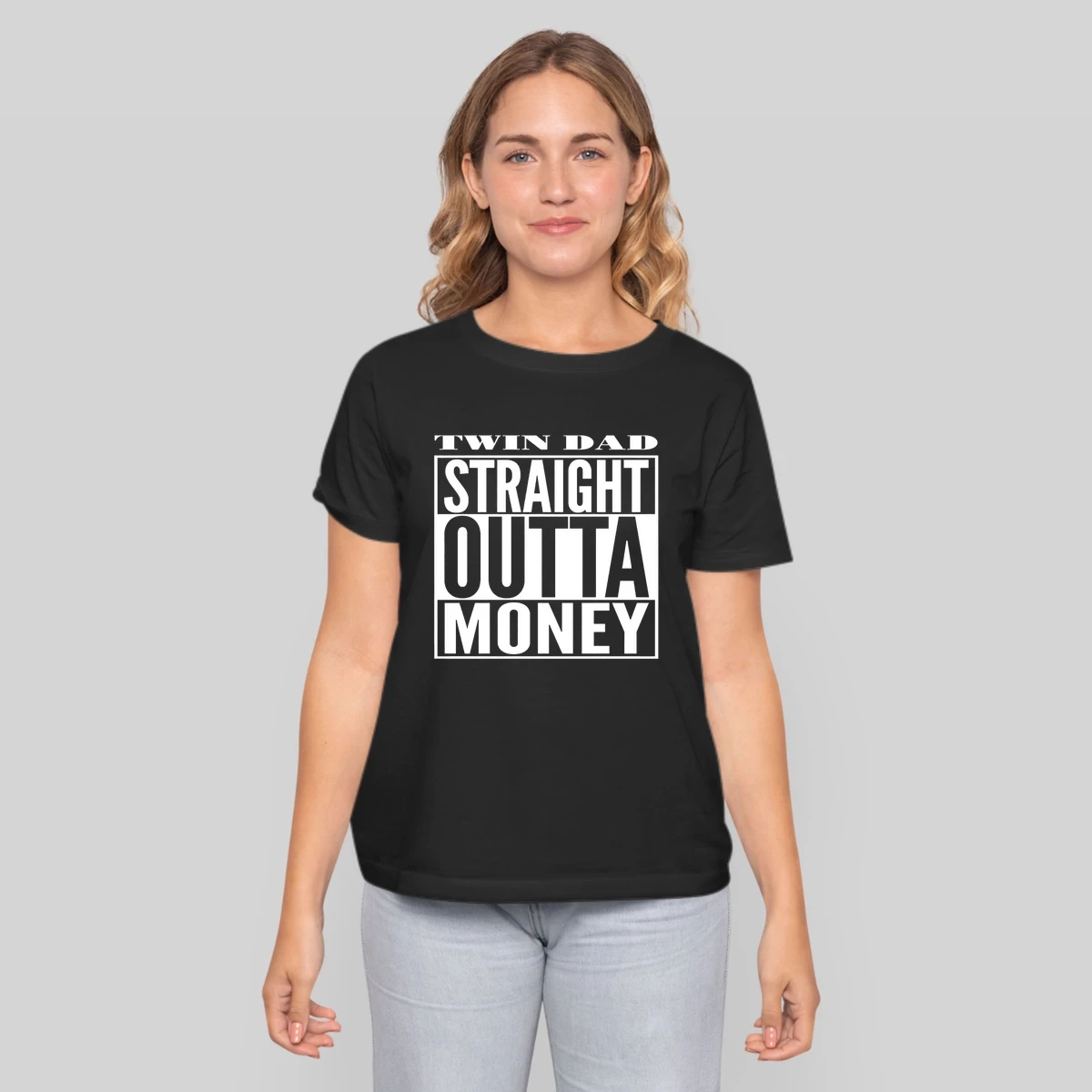 Mens Twin Dad Straight Outta Money