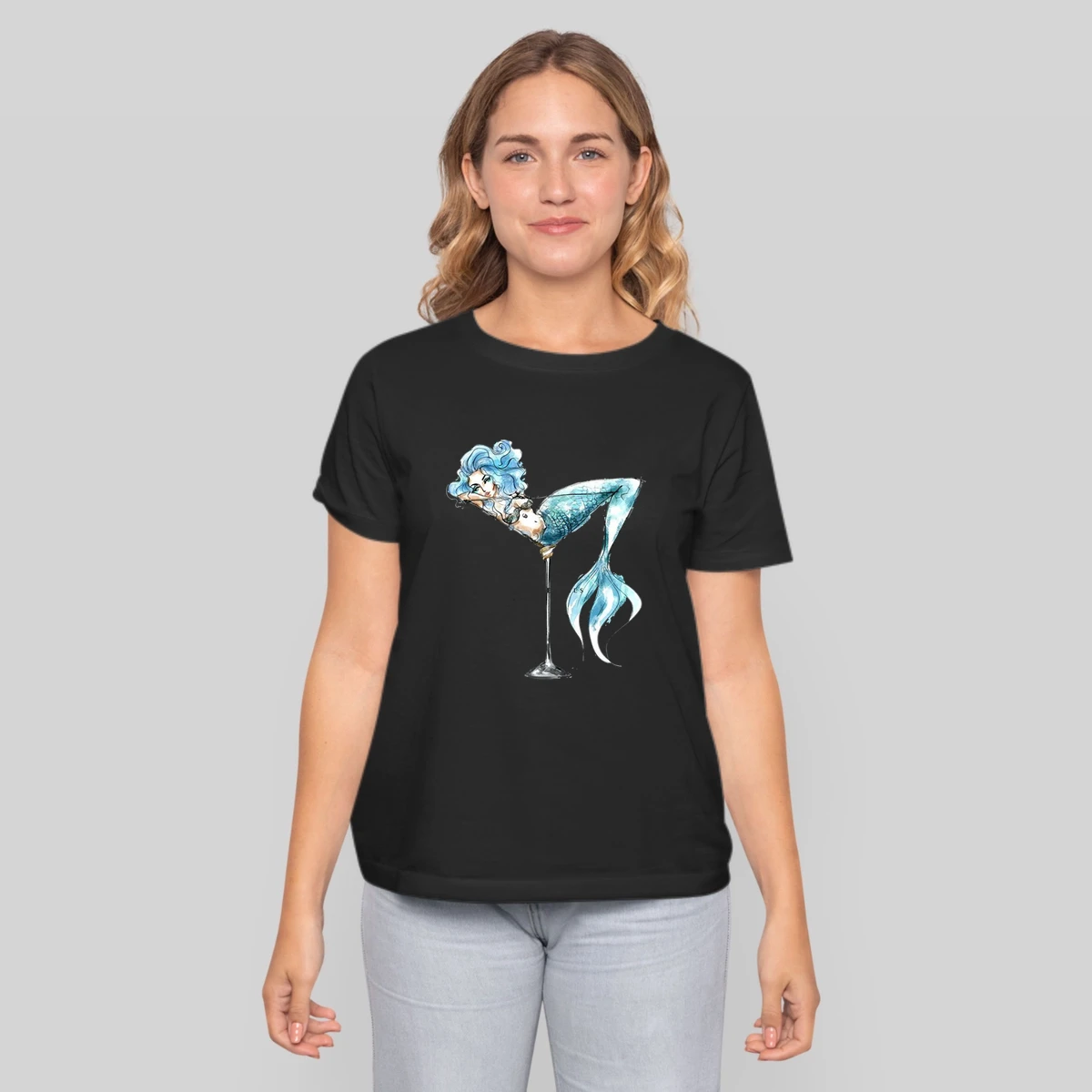 Mermaid And Cocktail Glass