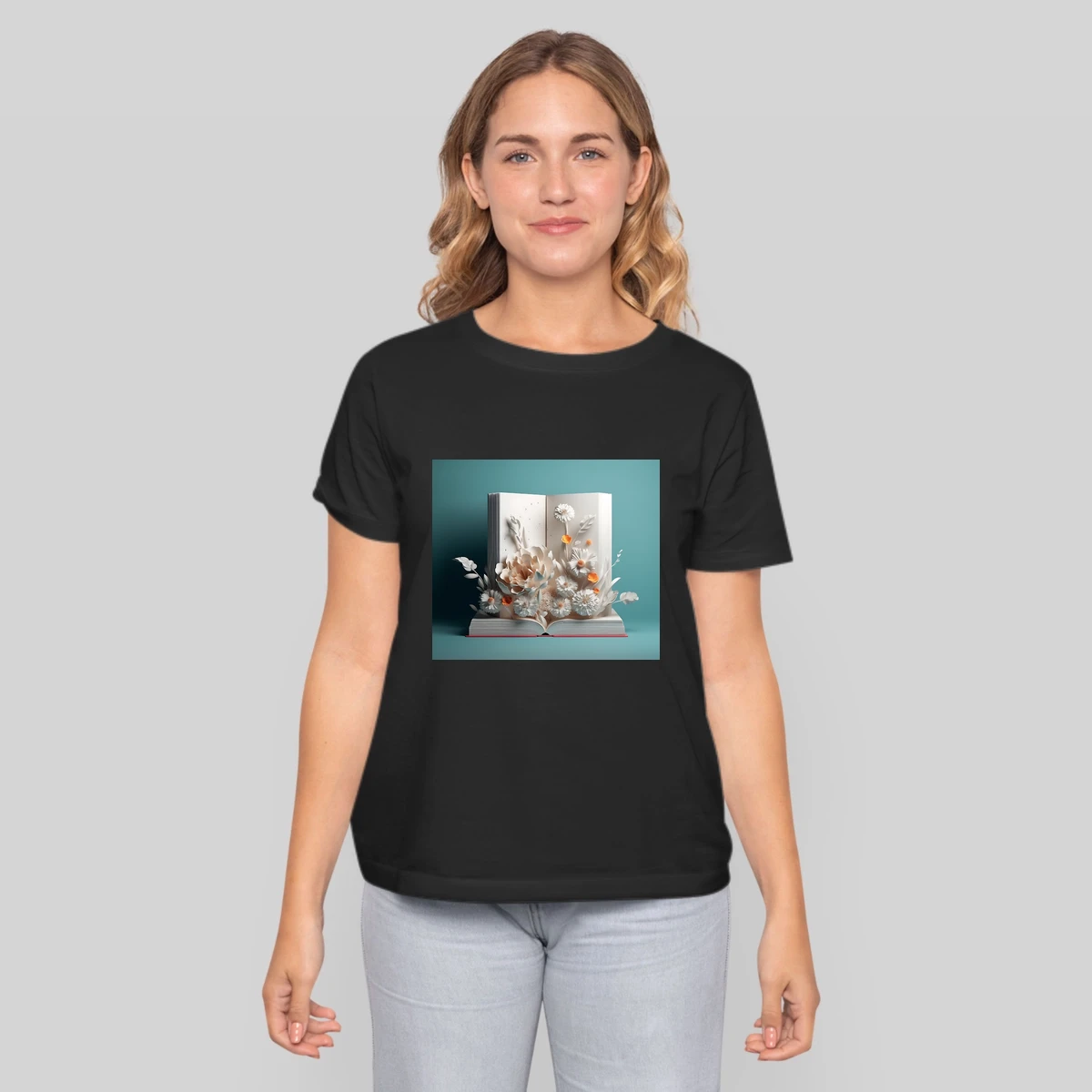 Tumbler 3d Open Book With Flowers On