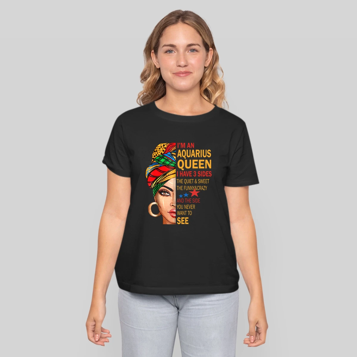 Womens Aquarius Queen I Have 3 Sides Aquarius Zodiac
