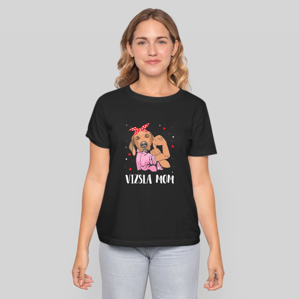 Stars Hearts Dog Girl Happy Mother Day Vizsla Dog