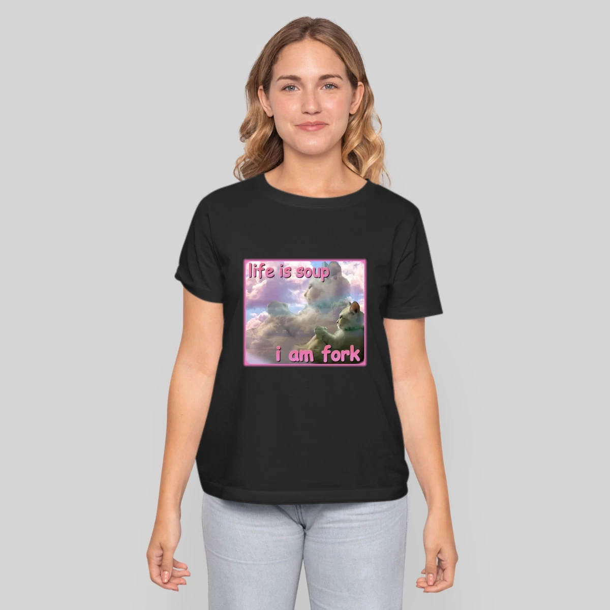 Life Is Soup I Am Fork Funny Cat Meme