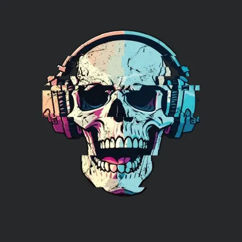 Skeleton Dj Headphones Spooky Skull Musician
