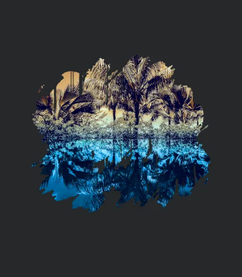 Abstract Paradise Palm Trees On The Beach Summer G