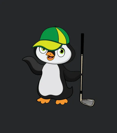 Cute Golf Penguin Shirt Design For Kids