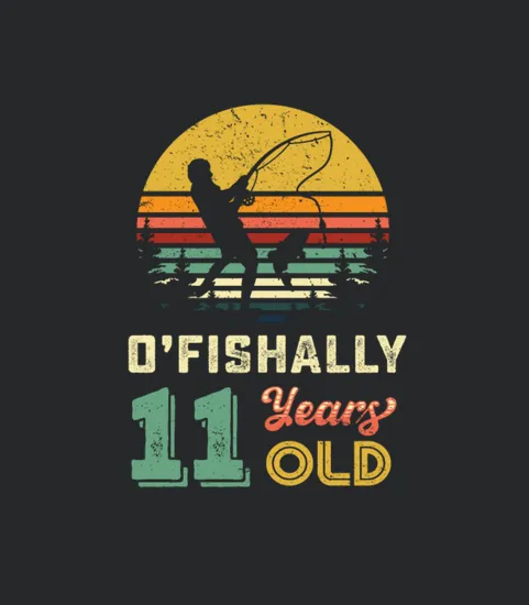 Ofishally 11 Years Old Fishing Shirt 11th Birthda