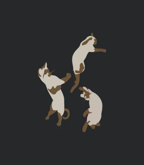 Three Cats British Colorpoint Jumping Cat Gift