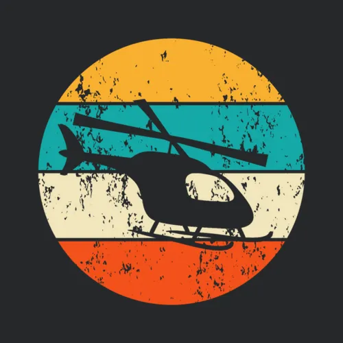Vintage Retro Helicopter Pilot Aviation