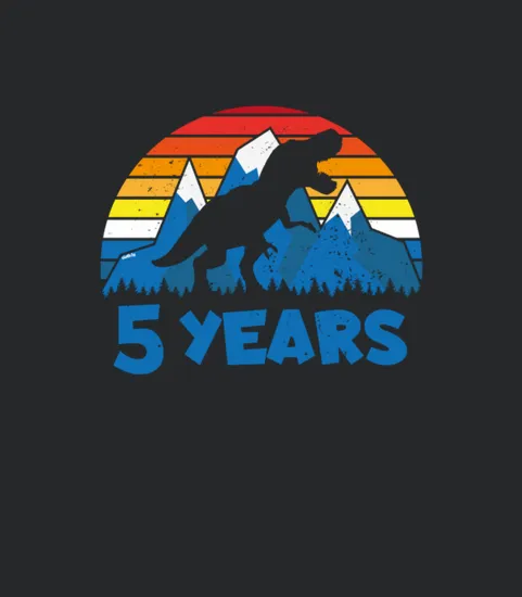 5th Birthday Boys Dinosaur T Rex