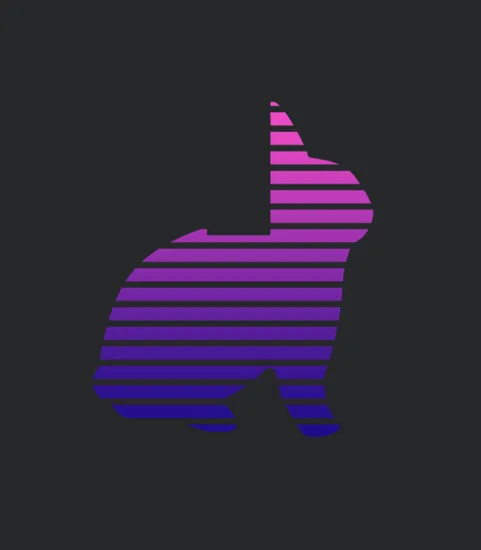 Bunny Shape Lines Duotone Design