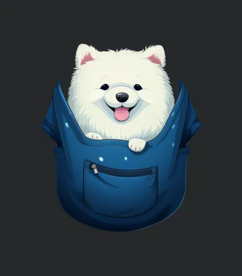 Cute Samoyed Puppy Dog In Pocket Pet Lovers Gifts