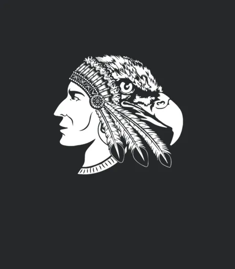 Native American Indian Heads Of Man And Eagle