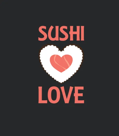 Sushi Love Heart Rice Salmon Love Sushi Heart