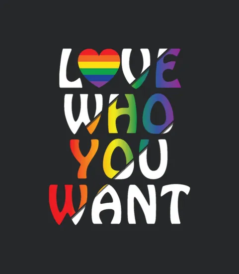 Lgbt Love Who You Want Rainbow Heart Gay Pride